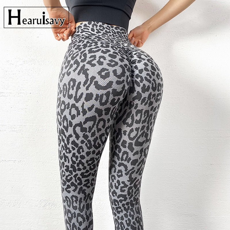 Leopard Leggings For Women Fitness Workout Yoga Pants Scrunch Butt High Waist Stretchy Zebra Pattern Gym Running Tights Leggings